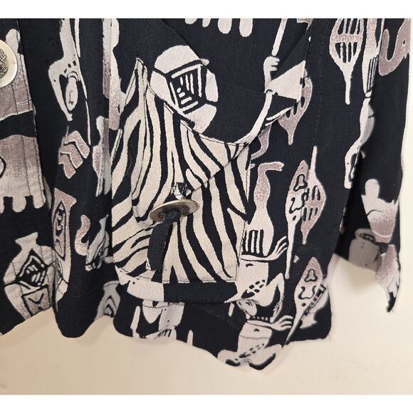 Chicos Design Tribal Print Jacket Blouse 16 (3) Egyptian Lightweight Lagenlook - Picture 7 of 16